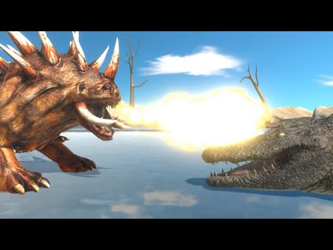animal revolt battle simulator - 15 Hellhounds vs 15 Purussaurus