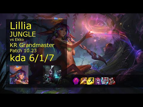 Lillia vs Ekko Jungle - KR Grandmaster 6/1/7 Patch 10.23 Gameplay // [롤] 릴리아 vs 에코 정글