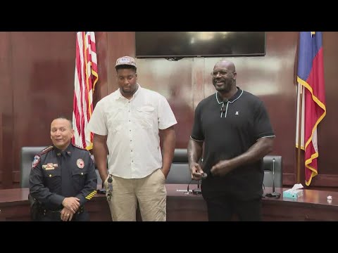 Shaq helps sponsor Texas man's dream of becoming a police officer