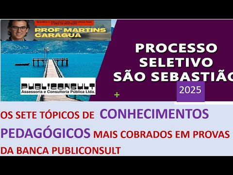 PUBLICONSULT os 20 tópicos mais cobrados de CONHECIMENTOS PEDAGÓGICOS E resumo dos dois mais cobrad