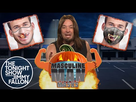 陽剛男人面具廣告。萬聖節特賣 (Masculine Man Masks Commercial: Special Halloween Sale)