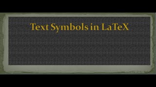 How to insert Text Symbols in LaTeX | overleaf | latex