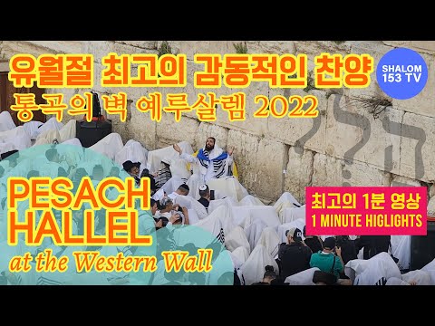 Most Beautiful Passover Hallel at the Western Wall Jerusalem! 2022 예루살렘 유월절 최고의 감동적인 찬양!