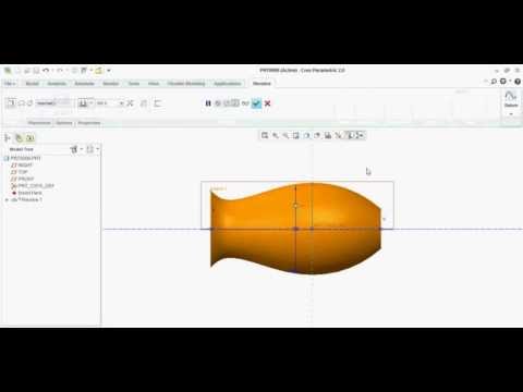 Create solid revolve feature in Creo Parametric 2.0