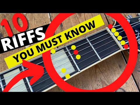 10 RIFFS That Use E Minor PENTATONIC (Open Position)