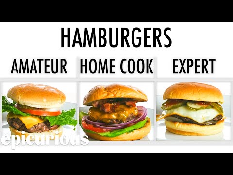 An Amateur, Home Cook And Professional Chef Each Make Their Version Of A Hamburger