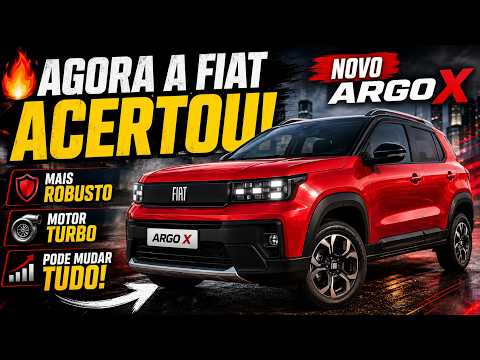 🔥 AGORA A FIAT ACERTOU! NOVO ARGO X CHEGA MAIS ROBUSTO, TURBO E PODE MUDAR TUDO