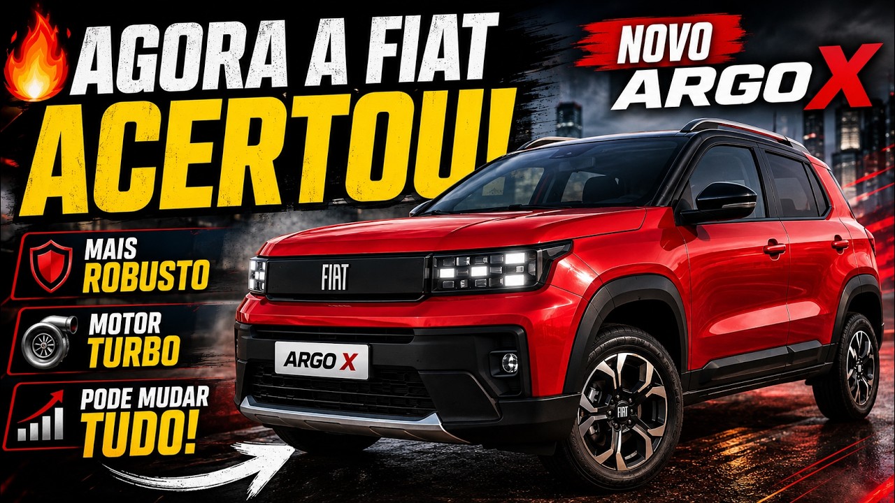 🔥 AGORA A FIAT ACERTOU! NOVO ARGO X CHEGA MAIS ROBUSTO, TURBO E PODE MUDAR TUDO