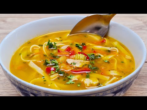 Turkish Chicken Soup! One plate is never enough! A delicious and healthy soup recipe!