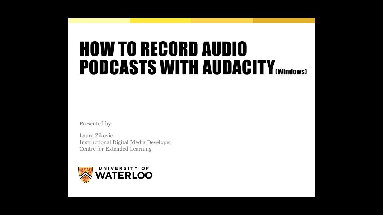 How to Record Audio Podcasts (Windows - Audacity)