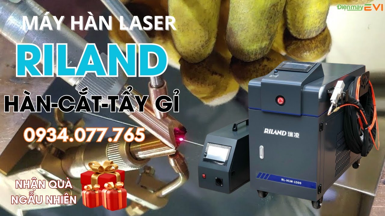 Máy hàn laser Riland RL-HLW-1500 Sử dụng được ba chế độ : Hàn - Cắt - Tẩy Gỉ. Tốc độ hàn nhanh gấp 10 lần hàn TIG
