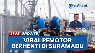 Detik-detik Pemotor Menepi Dihempas Angin Kencang Jembatan Suramadu, BPBD Prediksi sampai Februari