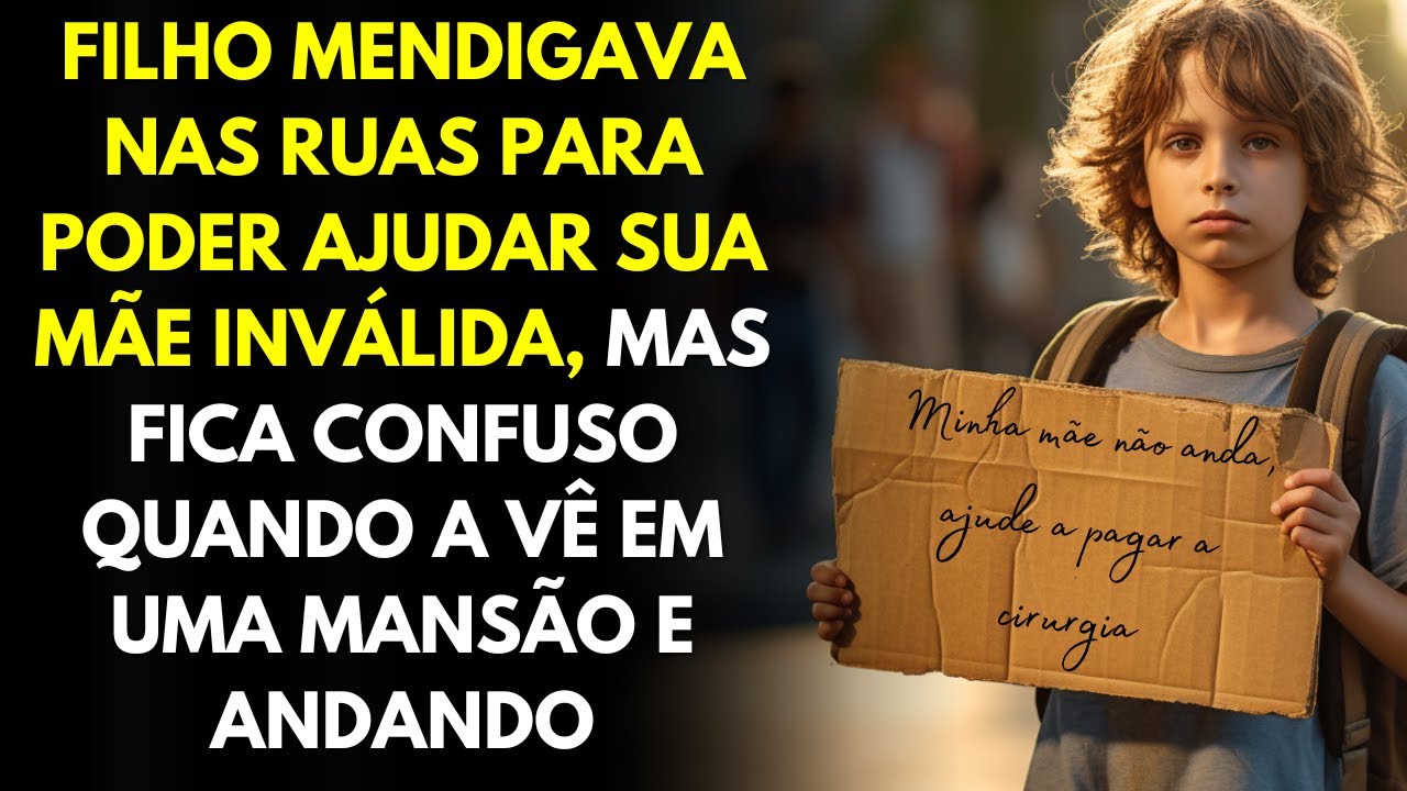 Filho Mendigava Para Poder Ajudar Sua Mãe Inválida, Mas Fica Confuso Quando a Vê Em Uma Mansão