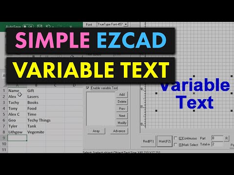 Simple Variable Text in Ezcad 2 AND 3 with Microsoft Excel