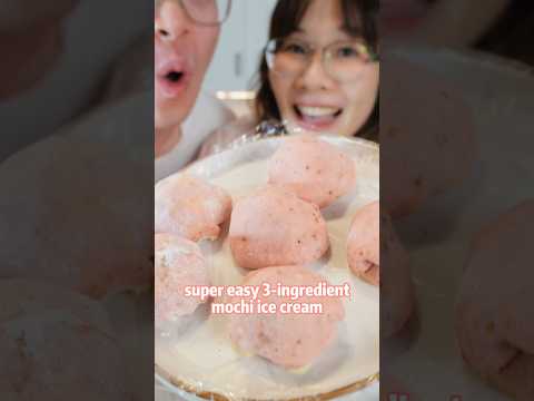 3 ingredients mochi ice cream 🍓