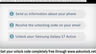 How to Unlock Samsung Galaxy S7 ACTIVE by Code - easy method