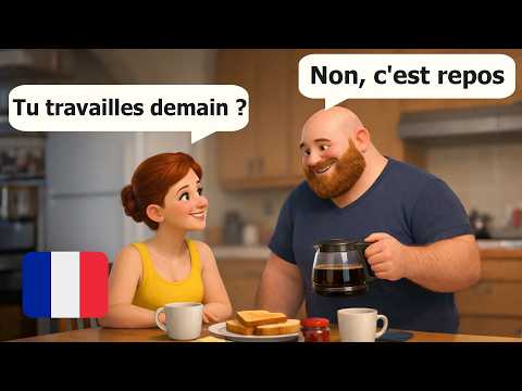 20 Minutes of Easy French Dialogues (A1-A2 Level) | My Daily Routine