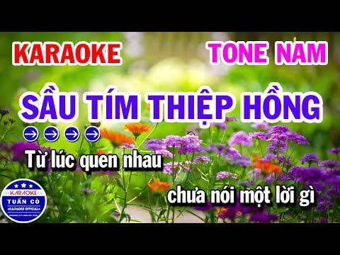 Karaoke Sầu Tím Thiệp Hồng | Nhạc Sống Tone Nam Rê Thứ | Karaoke Tuấn Cò