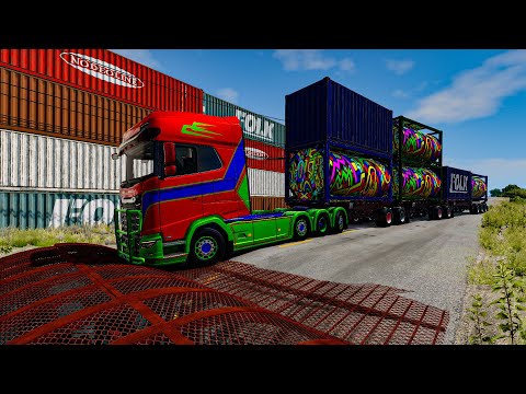 Trucks Cars vs Massive Speed Bumps vs Giant Bulge #beamngdrive   #beamng  #car #truck #live