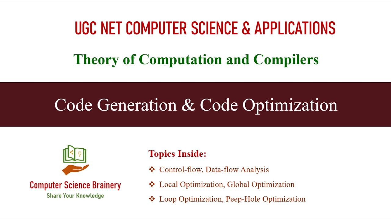 Code Generation & Code Optimization | TOC & Compilers | Unit 8-12 | UGC NET Computer Science