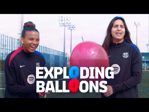 🎈💥💥🎈 BOOM! EXPLODING BALLOONS CHALLENGE WITH VICKY & KIKA | FC Barcelona 🔵🔴
