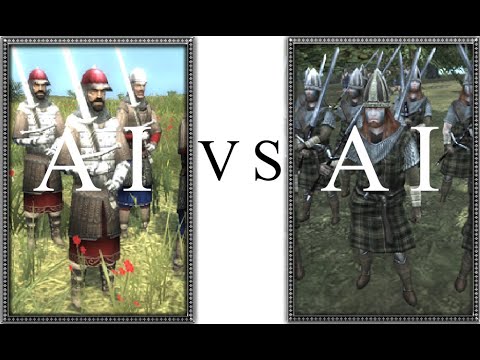Total War: Medieval 2 AI vs AI: Gotland Footmen vs Highland Nobles