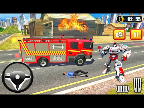 Firefighter Robot Transform Truck - Emergency Rescue Simulator #3 - Android Gameplay