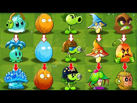 Pvz 2 Discovery - All Plants Have Same Shape & Skill Evolution NOOB - PRO - HACKER Version