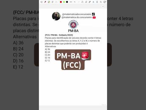 Polícia Militar da Bahia | PM-BA 2025 | Matemática | Análise Combinatória (Permutação).