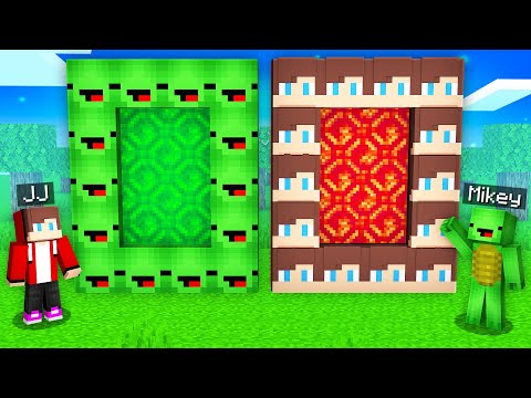 WHAT's INSIDE JJ and Mikey Portals Challenge in Minecraft? - Maizen