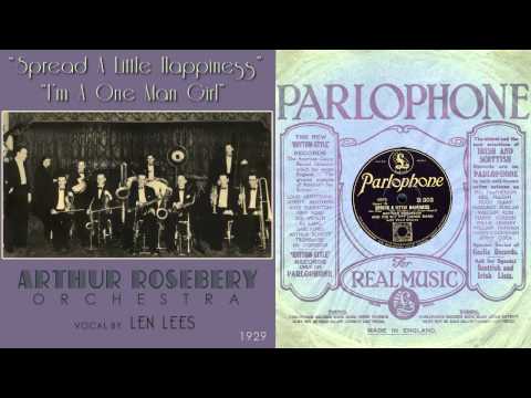 1929, Spread A Little Happiness, I'm A One Man Girl, Arthur Rosebery Orch. HD 78rpm