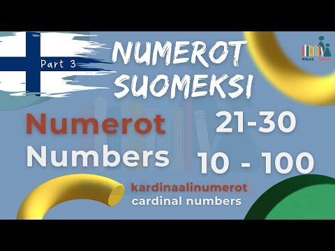 🇫🇮 Learn Finnish Numbers 21 - 30 - 100 | Numerot Suomeksi | Cardinal Numbers | kardinaalinumerot