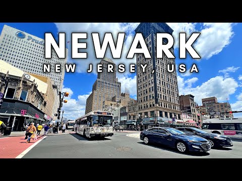 Life in New Jersey, USA: Downtown Newark Walking Tour and Travel Guide - 4K