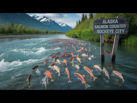 Alaska Salmon Country   Sockeye City #Alaska #SockeyeSalmon #Fishing #Wildlife #Nature #viralvideo