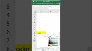 How to highlight the background color of a cell in Excel sheet