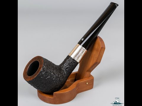 Handmade Leslie Wood Rusticated Billiard 925 Sterling Silver Band 9mm