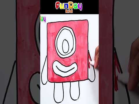 How to Draw the Numberblocks ONE - 1 | Easy Art for Toddlers & Kids - FunDay Kid