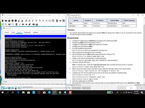 11.2.4.5 Packet Tracker - Configuring Secure Passwords and SSH #ProdiTIUMB