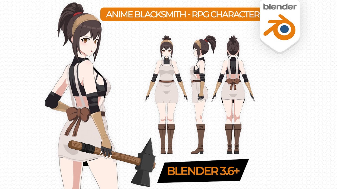 Anime Blacksmith - RPG Character 3D Model