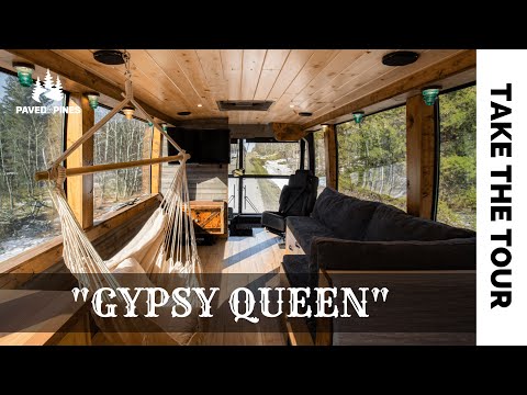 BEST SKOOLIE, YET? Rustic, 4-Season, Charter Bus Conversion Tiny Home! | Gypsy Queen Tour | Part 1