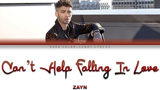 ZAYN &#39;Can&#39;t Help Falling In Love&#39; (Original by Elvis Presley) Lyrics [Color Coded ENG_ESP]