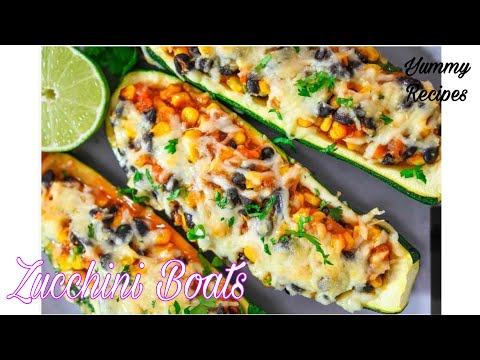 Mexican Zucchini Boats | Vegan Zucchini Boats | How to make zucchini boats | Yummy Recipes |