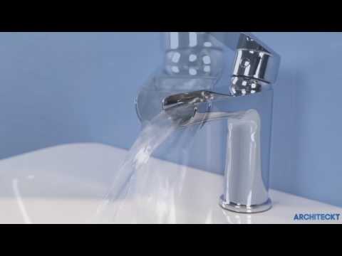 Bathroom Waterfall Mono Basin Mixer Tap Waste Round Lever Handle 23 Bathroom Waterfall Mono Basin Mixer Tap Waste Round Lever Handle -Bathroom Faucet Store