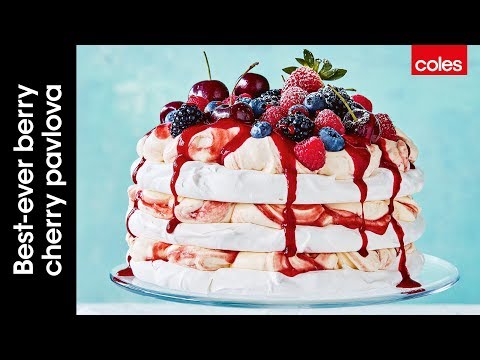 Best-ever berry cherry pavlova