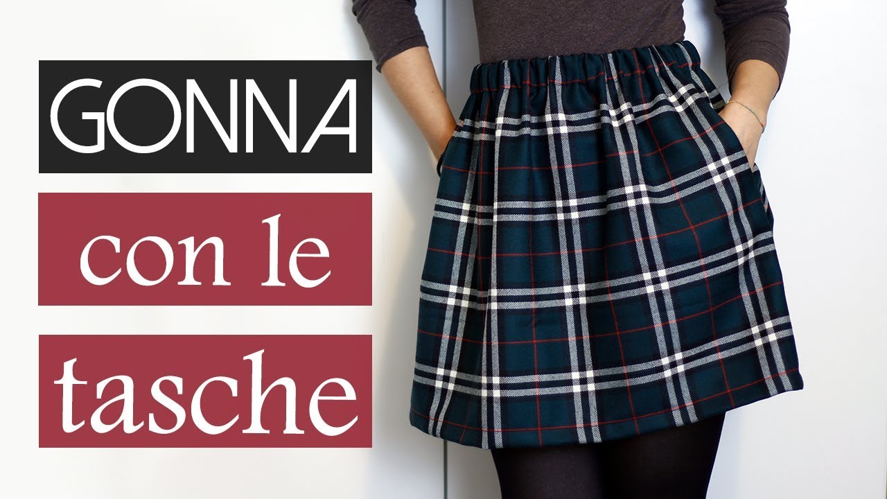 Gonna con elastico e tasche | Cucito per principianti senza cartamodello | Un punto alla volta