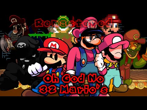 FNF - OH GOD NO / 32 Mario's (Mario's Madness v2)