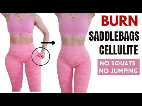 Burn HIP FAT, saddlebag & cellulite, NO SQUAT, NO JUMPING outer thigh sculpt, beginner knee friendly