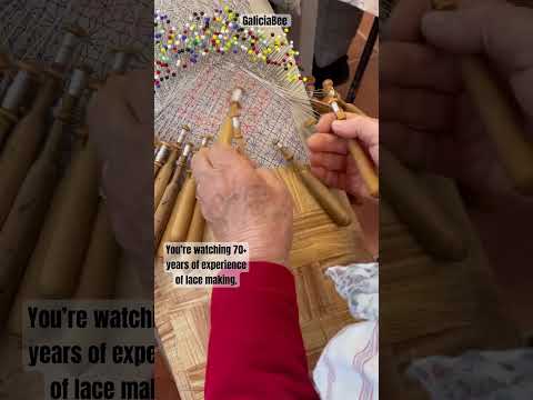 Lace maker in Galicia, Spain with 70+ yrs of experience. ❤️ #bobbinlace #fiberart #lace #lacemaking