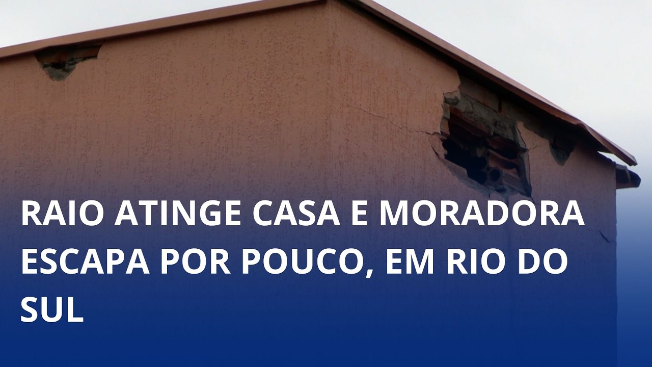 Raio atinge casa e moradora escapa por pouco