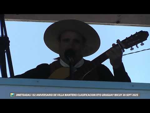 JINETEADA CLASIFICACION DTO URUGUAY  IBICUY 132 ANIV VILLA MANTERO DOMINGO 28 SEPT 2025 10
